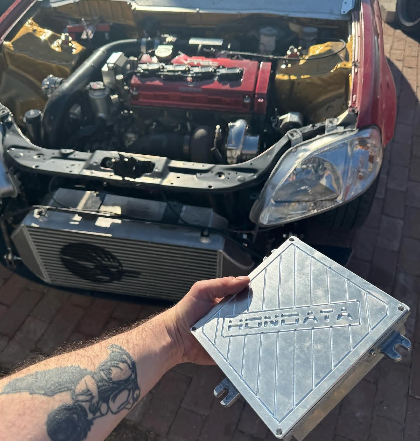 Honda Acura HONDATA Style OBD2 CNC Machined Aluminum ECU Lid Cover K20 K24